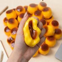 Produk Jadi Bola Squishy Buatan Tangan Rasa Puding Karamel, Mainan Remas untuk Siswa, Penghilang Stres, Bola Balok Susun Berbunyi, Suara Renyah, Mainan Gelisah - MultiWarna - View 1