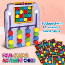 Four-Color Tic-Tac-Toe Logic Thinking Training Color Recognition Pairing Early Education Puzzle Toy For Kids - Multicolor - View 2