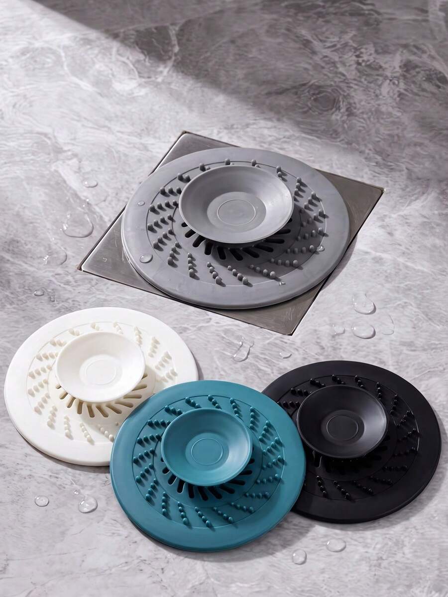 5pcs Silicone Drain Stoppers, Multi-Functional Floor Drain, Suitable For Bathroom Sink, Bathtub And Kitchen Drain, Effectively Clear Hair, Grease And Other Blockages 1/3/5pcs