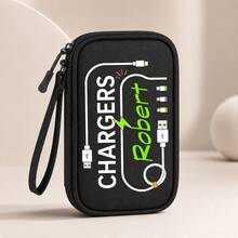 Custom Name Travel Cable Storage Bag Digital Electronic O Portable USB Data Line Charger Plug Storage Bag Ideal For USB Drives, Hard Disks, Headphones & Gaming Accessories, Portable Storage Organizer Carry On Suitcase Garment Duffle Bags For Travel - Multicolor - View 9