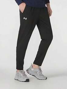 Under Armour Celana jogger pria polos, simpel, sporty, kasual, dan serbaguna. - Hitam - View 2