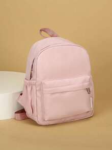 1PC Minimalist Backpack, Casual And Elegant, School Bag For Boys And Girls, Zipper Design, Adjustable Shoulder Straps, Suitable For School, Travel, Can Easily Hold Daily Essentials, Versatile Item, Suitable For Various Styles And Occasions. - Multicolor - View 9