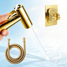 Gold Bidet Sprayer Set, Handheld Toilet Spray Gun With Hose And Wall Mount Bracket, Bathroom Cleaning Sprayer - Spray Gun - View 10