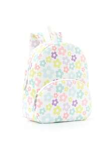 Printed Backpack Lightweight Daisy Pattern Front Pocket Bag Dual Zippers Casual Daily Use Bag Suitable For Travel, Outings And Gifts - Multicolor - View 5