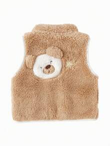 Balabala Baby Warm Fleece Vest, Cute And Comfortable, Autumn/Winter Layering Style - Khaki - View 2