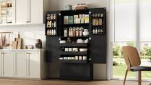 Black Sideboard With Extendable Shelves - Dining Room Furniture - Black - View 4