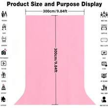 Pink Screen Backdrop For Photography Video Streaming | Solid Red Screen Cloth For Chroma Key, Video Production, Streaming, Gaming, Interviews And Studio Photography. (Excluding Brackets And Clips) - View 10