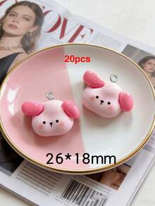 10/20/100pcs Cute Animal Puppy Elephant White Bear Pendant Charms DIY Handmade Keychain Bag Charm Accessories Decor - Multicolor - View 17