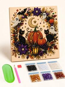 Halloween 3D Pearl Art Kit, Adult Diamond Craft | Spooky Cute 3D Art, Autumn Wall Decor, Beginner-Friendly DIY Kit, Complete Craft Set, Fun Family Activity - Pumpkin - View 8