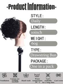 Naturally Voluminous Curls With An Adjustable Drawstring Hair Tie, Available In Multiple Colors. Stylish Updo Suitable For Everyday Wear. - Multicolor - View 3