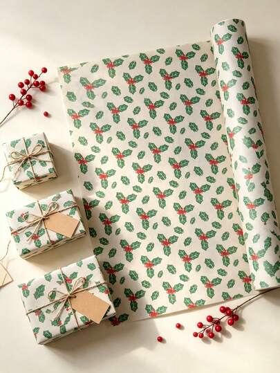20pcs Berry Pattern Tissue Paper 50*35cm (19.7in*13.78in), Suitable For DIY Crafts, DIY Handmade Projects And More, Classic Red And Green Dual-Color Bulk Gift Wrapping Paper, Matte Christmas Tree Polka Dot Wrapping Paper, Applicable For Holiday Birthday Party, New Year Handmade Crafts, Christmas Gift Box Decoration, Winter Atmosphere Decoration, Christmas Party Decoration