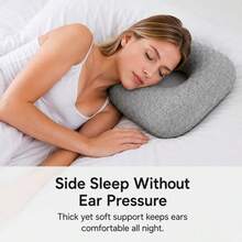Piercing Pillow For Side Sleepers, Portbale Pillow For Ear Pain Relief - Light Grey - View 5