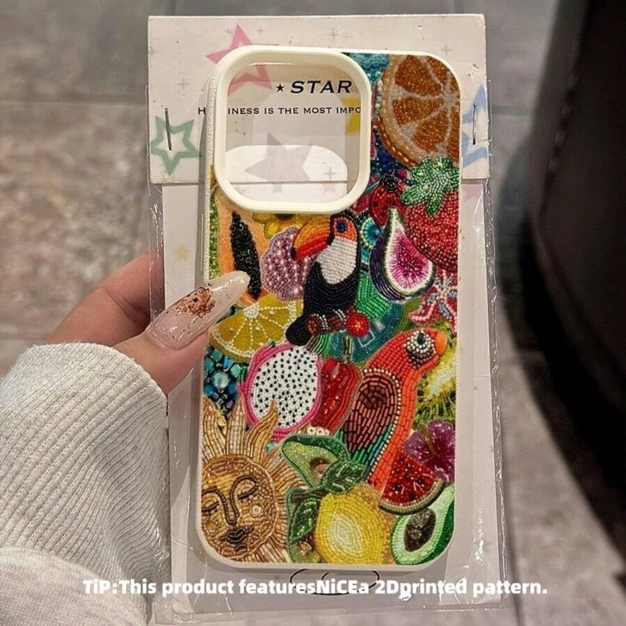 邪惡之眼串珠圖案印花透明手機殼,水果花卉幸運符圖案印花防摔保護殼,相容 iPhone 13/11/17/17 Pro,相容 Galaxy/A54/A14/A12/A13,防水防摔防刮耐用,夏季禮物派對 - 彩色 - 查看 1