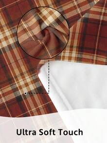 1pc Autumn Plaid Flannel Blanket, Single-Sided Print, Soft & Lightweight, Cartoon Pattern, Comfortable & Easy To Care, Multi-Purpose Blanket For Bedroom, Sofa, Study And Dorm, Room Decor, Autumn Home Decor, Ideal Autumn Gift, Perfect Birthday Gift - Multicolor - View 5