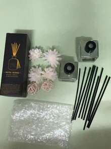 Juego de Difusor de Fragancia con Varillas de 1.69oz - Botella de Vidrio Rectangular con Varillas y Flor de Sola, Adecuado para el Hogar, Interiores y Baño - Aroma Duradero, Sin Necesidad de Electricidad - Más - Ver 18