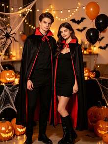 Unisex Double-Sided Stand-Up Halloween Cloak, Multi-Size, Witch, Devil, Vampire And Death Role-Playing Cloak, Suitable For Carnival Party Performances - Multicolor - View 3