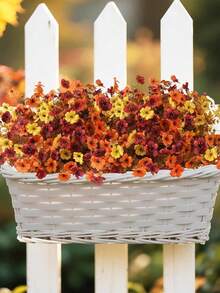 3 Bundles Artificial Autumn Plants Flowers, Outdoor Decor, Silk-Like Colorful Daisies, UV Resistant, Realistic Non-Fading, Suitable For Front Door, Porch, Patio, Yard, Balcony Autumn Decoration - Multicolor - View 9
