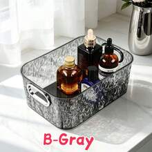 2/1pc Acrylic Storage Box Plastic Storage Tray Cosmetic Organizer Art Tool Box Nail Art Storage Box Jewelry Organizer Bathroom Cosmetic Storage Basket Kitchen Dining Table Sundries Snack Storage Box Suitable For Kitchen Bathroom Bedroom - Multicolor - View 14