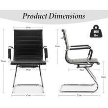 WAHSON OFFICE CHAIRS 8PCS PU Leather Office Chair Metal Frame Conference Chair For Meeting Room/Reception Area - 黑色八把 - 查看 4