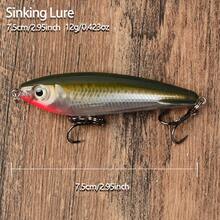 6pcs Sinking Pencil Lure Set, Laser Reflective Bionic Hard Bait, Long Cast Vibrating Sinking Freshwater Saltwater Bass & Perch Artificial Lure Combo - Multicolor - View 2
