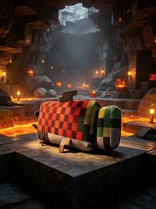 1pc Pixel Game (My World) Salmon Color Pencil Case, MC Stationery Storage Bag, Pixel Style Pencil Case, Cosmetic Storage Bag, Digital Storage Bag, Small Item Storage Bag, Suitable For Study, Work, Travel And Daily Use, Perfect For Students And Women, Back To School, School Supplies, Gift - A - View 2