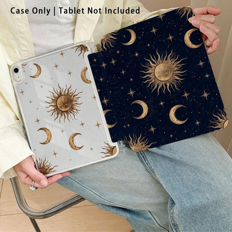 1pc Tablet Protective Case With Stand, Sun, Moon, Star Pattern, Compatible With Honor 8/9/10/X8/X8A/X9/X8Pro/X9Pro/ MatePad Se 11 Inch/MatePad 11 Inch/11.5 Inch, MatePad Pro Apple 10th/11th Gen 2025 (A16) - Style 56 - View 5