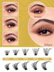 PALM LASHES 240片簇狀假睫毛 40+50D 混裝盤 DIY 睫毛接長 D捲度 長款單根假睫毛 仿貂毛睫毛簇接長 黑色 (0.07D-8-16mm) - 黑色 - 查看 4