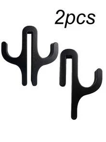 1/2pcs Shower Door Hooks - Frameless Wall-Mounted Bathroom Hooks With Curved Design - Space-Saving Modern Style Suitable For Glass Doors, Shower Curtain Rods, Towel Racks - Easy To Install, Single Or Double Hook Options, Suitable For Glass Doors, Shower Curtain Rods, Towel Racks, Home Bathroom Storage Hooks, No Drilling, No Adhesive Wall Design - Multicolor - View 12