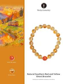 [VE]1件高品質天然黃幻影水晶手鍊，S925純銀飾品，可增強個人財富與事業運，提升自信與果斷力，促進內心平靜與安寧，適合女性日常配戴，送給朋友、姐妹、同學生日的禮物，天然珠寶隨機顏色 - 彩色 - 查看 1