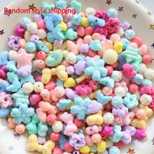 40g Kit de cuentas acrílicas hechas a mano de colores mixtos aleatorios para hacer joyas DIY, adecuado para pulseras y collares, múltiples formas y colores - macarrón - Ver 22