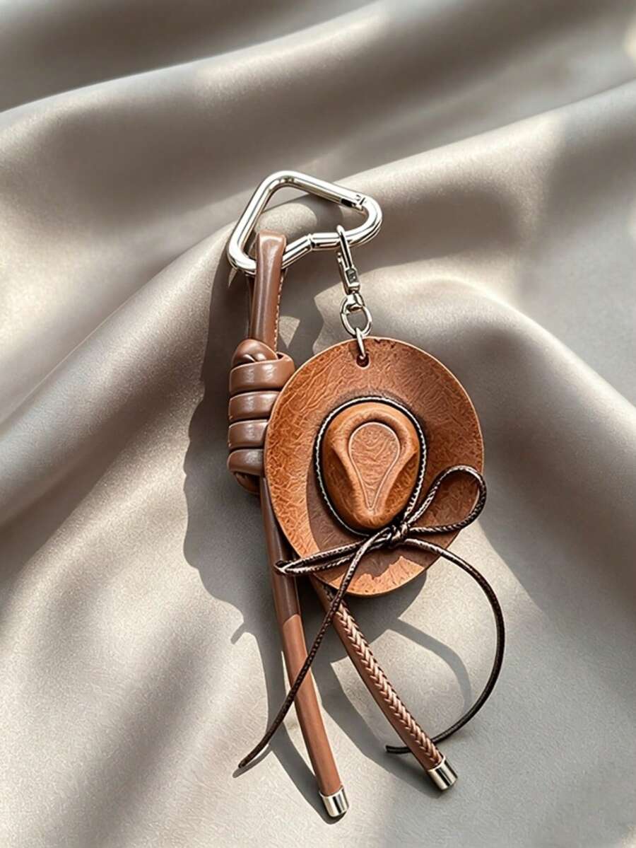 Stylish Retro Western-Style Bow Hat Keychain And Bag Charm;Suitable For Handbags, A Perfect Gift For Women-Ideal For BirthdaysOr Back-To-School - Multicolor - View 1