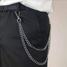 Cadena de cintura versátil y personalizada, accesorio de joyería de cadena colgante para pantalones de estilo gótico y hip-hop - Estilo de doble cadena - Ver 5