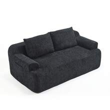 Doppelsofa, Modula Res Sofa, Tiefsitziger Memory-Foam-Cloud-Stuhl Mit Kissen-Black - Black - View 14