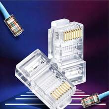 Konektor RJ45 CAT5e 8P8C Berlapis Emas untuk Kabel Ethernet UTP – Isi 100 Buah - View 4
