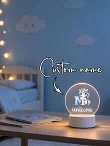 1pc Personalized Customized Children's Name Pattern LED Night Light. Decorative Light Designed For Children's Room, Suitable As Birthday Gift, Children's Day Gift, Friend Gift, Family And Relative Gift, Back To School Gift, Graduation Gift And Valentine's Day Gift. Back To School Gift - Multicolor - View 2