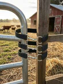 1pc Stable And Ranch Gate Latch, Horse And Sheep Pen Door Lock, Single Ring Lasso Rope Gate Hook, Heavy Duty Stable Door Bolt, Adjustable Nylon Webbing Fence Lock, Barn Fence Livestock Gate Security Fastener - A - View 1