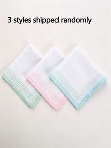 3pcs 28cm Satin-Like Soft Small Square Handkerchiefs, Absorbent Sweat Towels, Gift Handkerchiefs - Multicolor - View 7