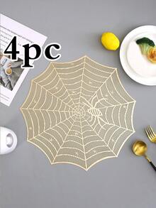 1/4/6 buah Alas Meja PVC Motif Jaring Laba-laba dengan Lapisan Emas, Cocok untuk Dekorasi Meja Pesta Pernikahan, Alas Meja Halloween, Alas Mesin Kopi, Alas Anti Selip dan Tahan Panas, Cocok untuk Pesta Pernikahan, Perayaan Hari Raya, Piknik, Berkemah, dan Dekorasi Meja Pesta Ulang Tahun - MultiWarna - View 16