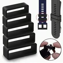 5pcs Watch Band Fixing Rings Buckle 18/20/22MM Rubber Ring Buckle Watch Smart Sports Silicone Accessories Replacement Watch Band Parts Suitable For Most Watches - Black (No Fixed Point) - View 8
