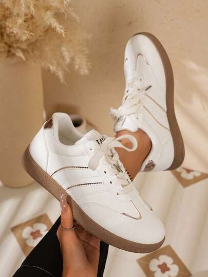 Women's Fashion Mesh Casual Sports Shoes, Retro German Training Shoes, Flat Lace-Up Breathable Sneakers, Summer New Versatile Skate Shoes