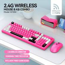 CHANGXIE 2.4G Wireless Keyboard And Mouse Combo Set, Rainbow LED Backlight, 3 Colors, 98 Keys, 3D Scroll Wheel, 1600 DPI, USB Interface, Ergonomic Design, Suitable For PC/Laptop - View 3