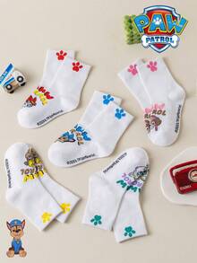 1/5/10 Pairs Paw Patrol Kids Socks Cute Puppy Paw Print Winter Mid-Calf Socks Fun Christmas Gift Children Socks - Multicolor - View 7