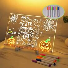 Multifunctional LED Information Board - 11.8 X 7.9 Inch Illuminated Erasable Sign, With Adjustable Stand, Acrylic Panel For Marker Writing, Suitable For Office/Conference Room/Retail Display - Warm white light - View 11