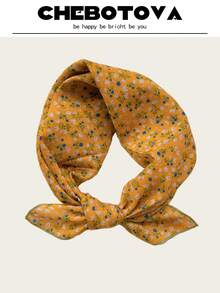 1pc 55X55CM Multicolor Polka Dot & Floral Print Square Scarf Headwrap Hairband Versatile Scarf Suitable For Daily Use - Multicolor - View 22