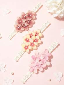 1pc Children's Hollow Decorative Headband, Pearl Flower Accessory Hair Tie, Non-Slip Fixed Headpiece, Suitable For Daily Wear - Multicolor - View 2
