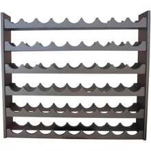 Cava de Madera de Pino para 54 Botellas de Vino - Mueble Elegante y Resistente con Diseño Moderno (Chocolate) - Negro - Ver 1