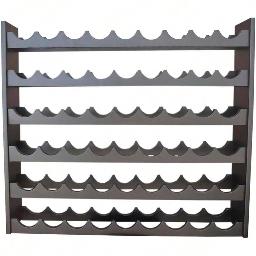 Cava de Madera de Pino para 54 Botellas de Vino - Mueble Elegante y Resistente con Diseño Moderno (Chocolate) - Negro - Ver 1