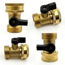 2 Pack Brass Garden Hose Shut-Off Valves, Heavy Duty One-Way Ball Valve, GHT 3/4" Threaded Connection, Includes Extra Washers, Leak-Proof Adapter, Suitable For Lawn Care, Gardening And Car Washing, Pure Brass Construction - Type a - View 8