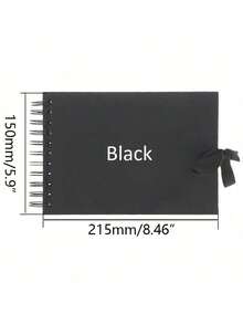 Black Anniversary Photo Album, Travel Journal, Meaningful Notebook, Suitable For Wedding Guest Book And Anniversary Kraft Paper Photo Album, Family Photo Album - Suitable For Handmade Paper, Christmas Gift - Multicolor - View 2