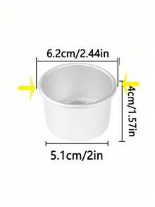 Juego de Navidad de 4 piezas de moldes redondos antiadherentes de 2 pulgadas para pudín y moldes de pastel con fondo desmontable - Adecuado para tarta de queso, pan, pizza, pastel de gasa y caramelos blandos - Herramientas de cocina DIY, Tenga en cuenta que el tamaño de 2 pulgadas es pequeño, solo adecuado para hacer - Plateado - Ver 5